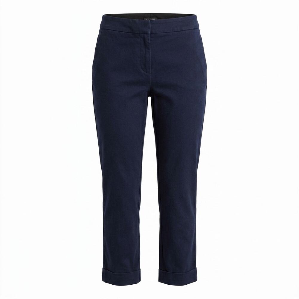 Ann Taylor Navy Blue Stretch Straight Leg Ankle Pants Women Size 8P